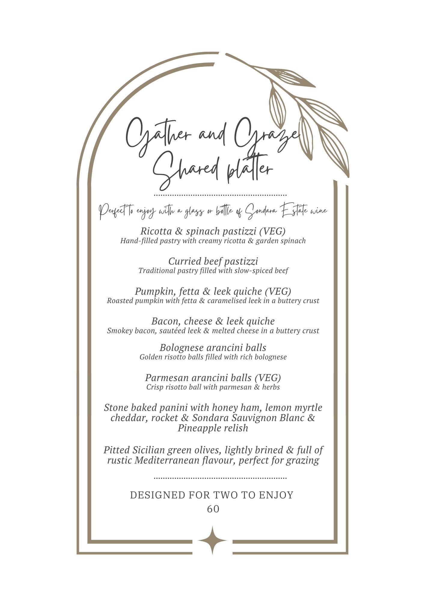 Gather and Graze share platter for two