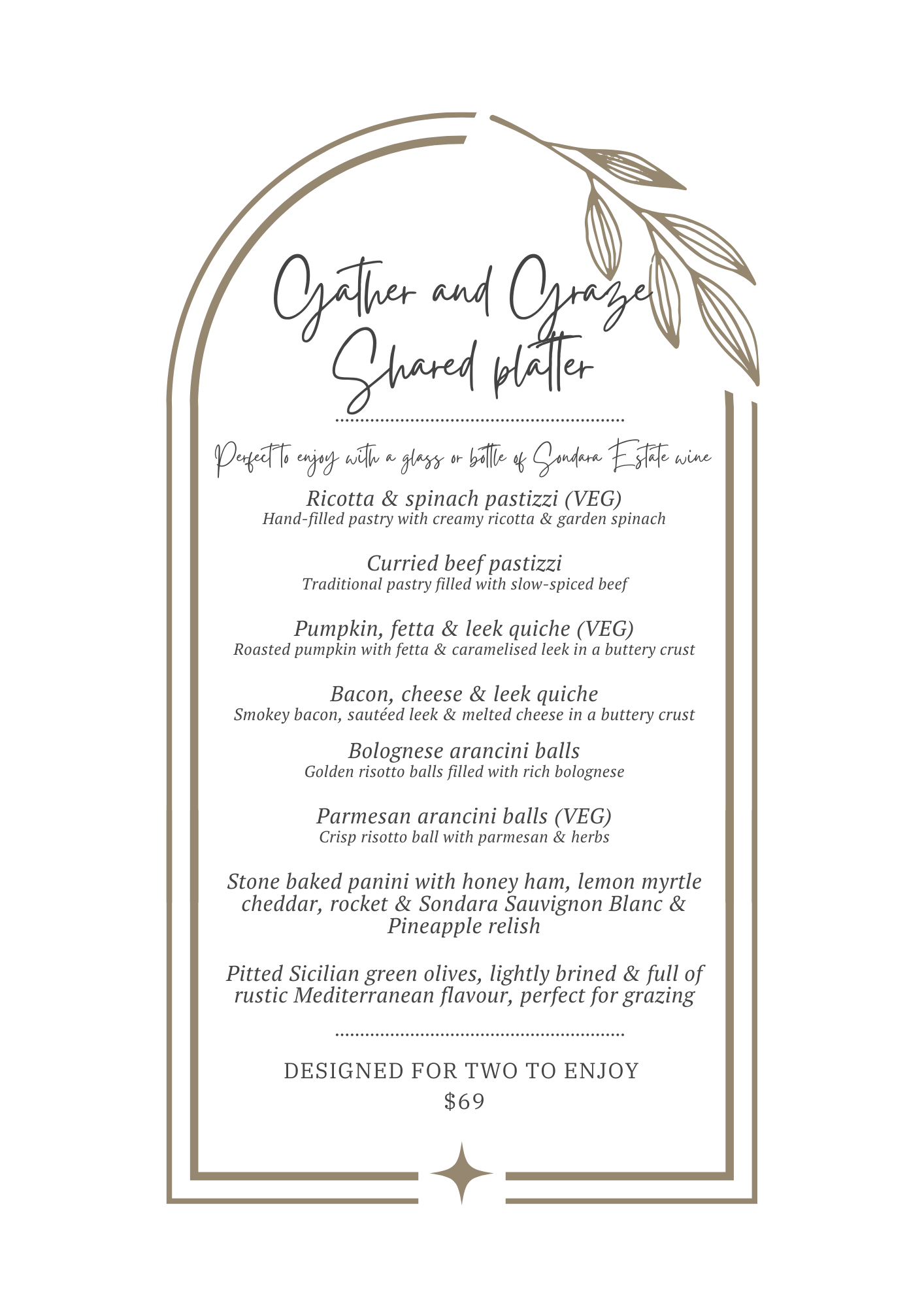 Gather and Graze share platter for two