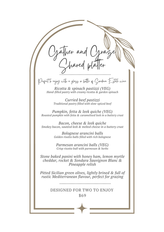 Gather and Graze share platter for two