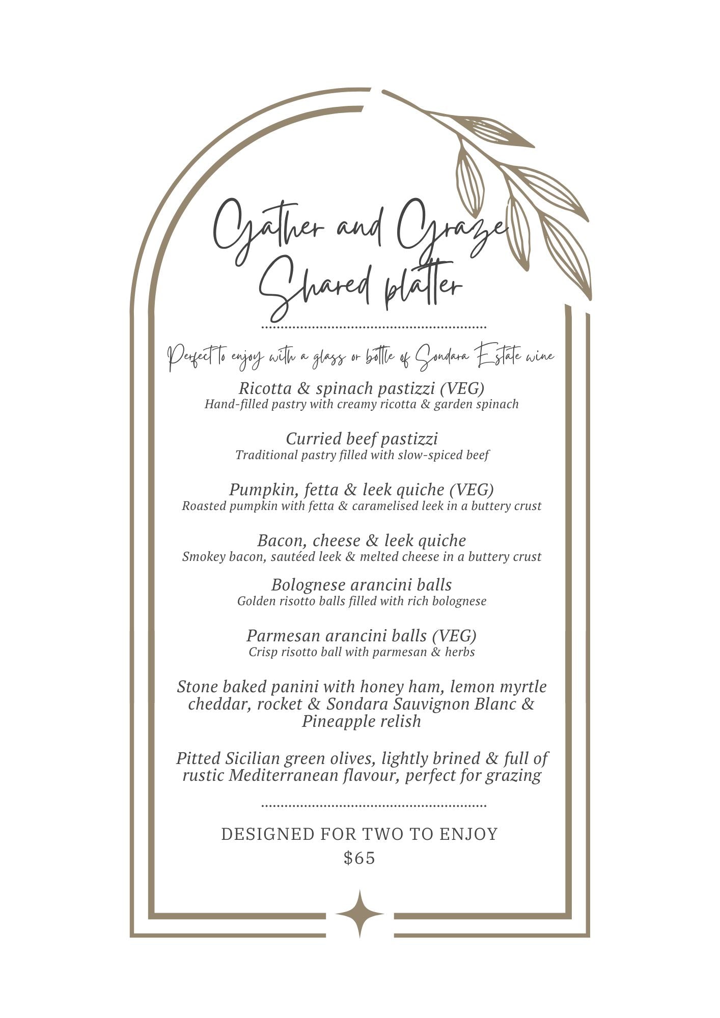Gather and Graze share platter for Two