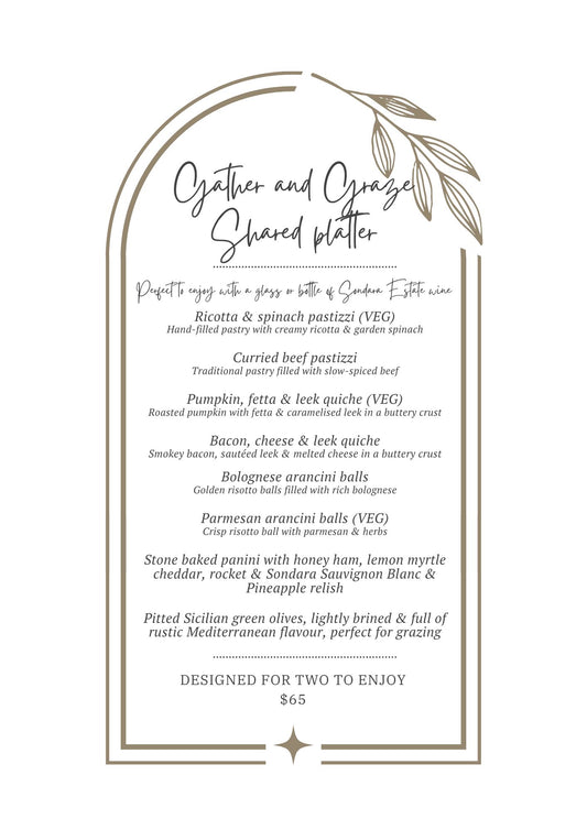 Gather and Graze share platter for two
